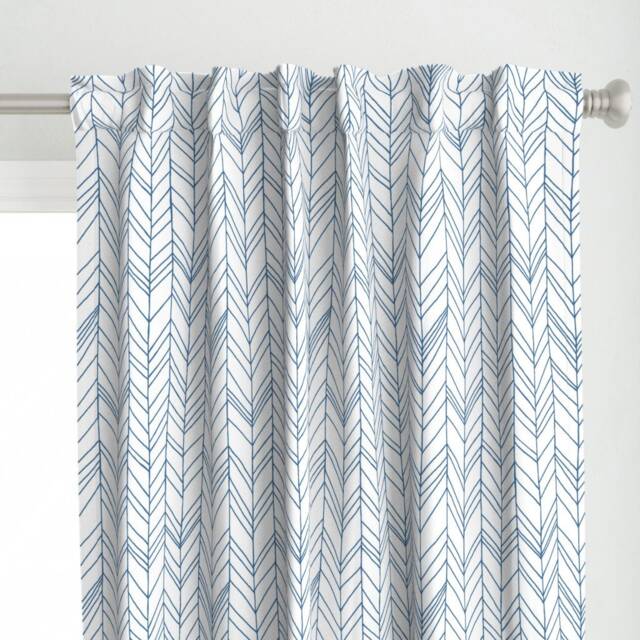 Herringbone Curtain Panel - Chevron Feather Tribal Nursery Arrows Custom Featherland Whiteold Glory Large By Leanne_Hatch - image 1