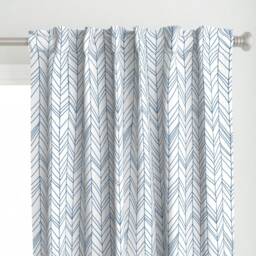 Herringbone Curtain Panel - Chevron Feather Tribal Nursery Arrows Custom Featherland Whiteold Glory Large By Leanne_Hatch - thumbnail 1