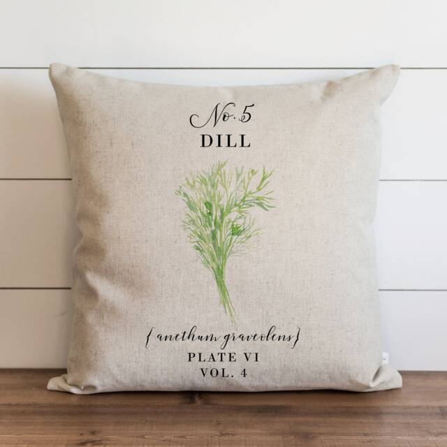 Dill Pillow Cover - 18 X 20 Botanical Floral Herbs Spring Home Decor Summer Throw Garden - image 1