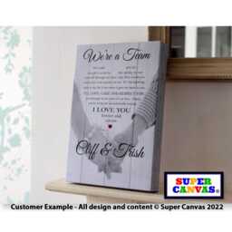 Husband Wife Boyfriend Girlfriend Partner Couple Wedding Anniversary We're A Team Picture Wall Hanging Personalised Framed Canvas Print Gift - thumbnail 2