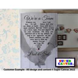 Husband Wife Boyfriend Girlfriend Partner Couple Wedding Anniversary We're A Team Picture Wall Hanging Personalised Framed Canvas Print Gift - thumbnail 4
