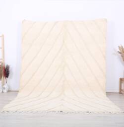 Moroccan Rug, 6x9 Ft Beni Ouarain Fabulous White Berber Rug