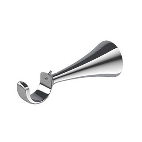 25/28mm Polished Chrome Extendable Designer Curtain Pole Wall Bracket 135mm - 140mm