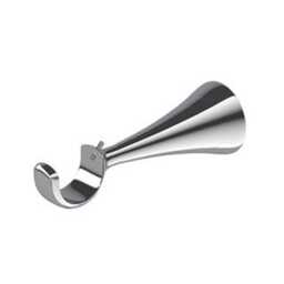 25/28mm Polished Chrome Extendable Designer Curtain Pole Wall Bracket 135mm - 140mm