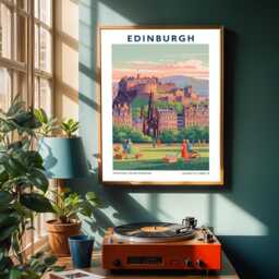 Edinburgh Castle Vintage Travel Poster - Scotland Wall Art - thumbnail 2