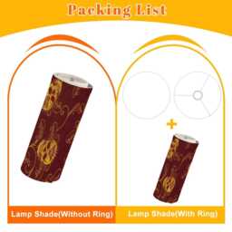 Ornate Skull Lampshade, Red & Gold Cylindrical Gothic Shade For Floor, Table Lamp, Or Ceiling Light Fixture with Dark Moody Maximalist Vibes - thumbnail 3