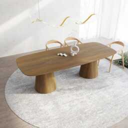 Solid Oak Dining Table With Wooden Base 045 - thumbnail 3