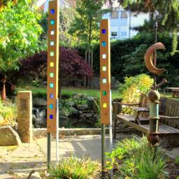 Garden Sculpture Made Of Wood & Glass. A Unique, Handmade, Weatherproof Garden Decoration - thumbnail 2