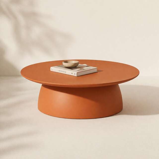 Terracotta Wabi Sabi Coffee Table Japandi Style Low Table - image 1