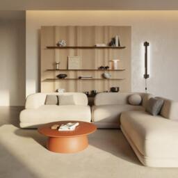 Terracotta Wabi Sabi Coffee Table Japandi Style Low Table - thumbnail 2