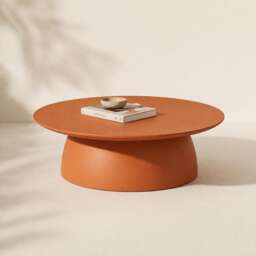 Terracotta Wabi Sabi Coffee Table Japandi Style Low Table - thumbnail 1