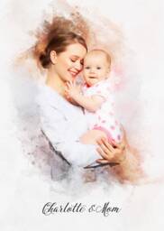 Custom Family Portrait, Personalised Painting From Photo, Print, Mother's Day Gift, Father's Photo Art - thumbnail 1