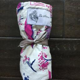 "Purple & Navy Blue Paris Scene Mini Baby Blanket ""Lovely Kimberly" - thumbnail 4