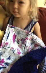 "Purple & Navy Blue Paris Scene Mini Baby Blanket ""Lovely Kimberly" - thumbnail 1