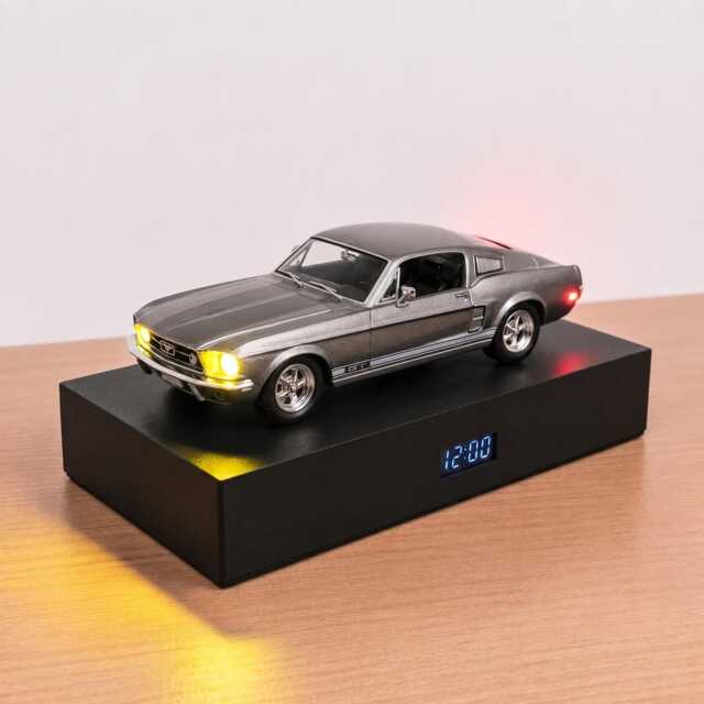 1967 Ford Mustang Gt Alarm Clock - Realistic Engine Sound, Working Headlights, Handmade, Car Enthusiast Gift - image 1