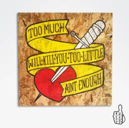 Lyrics & Words - Wall Art - Original Artwork - Illustration Typography Quotes Home Decor Tattoo Style - thumbnail 1
