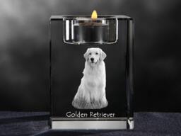 Golden Retriever, Crystal Candlestick With Dog, Souvenir, Decoration, Limited Edition, Collection - thumbnail 1