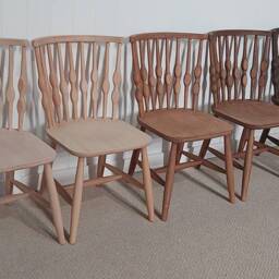 Solid Beech Nub Bubble Kitchen Dining Chairs in Raw, Natural Or Stained Chairs Matt Satin Finish - thumbnail 3