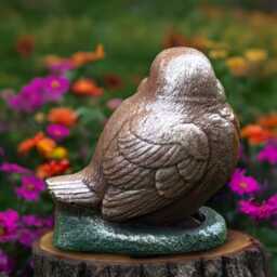 Stone Robin Bird Statue Concrete Figure Outdoor Animal Decoration Handmade Art Front Door Ornament Bird Lover Gift Lawn Sculpture - thumbnail 4