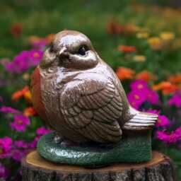 Stone Robin Bird Statue Concrete Figure Outdoor Animal Decoration Handmade Art Front Door Ornament Bird Lover Gift Lawn Sculpture - thumbnail 3
