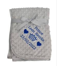 Personalised Baby Crown/Heart Dimple Blanket Wrap - thumbnail 1