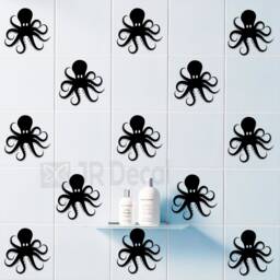 Octopus Wall Decals, Nautical Bathroom Or Nursery Decor - thumbnail 3