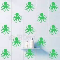 Octopus Wall Decals, Nautical Bathroom Or Nursery Decor - thumbnail 4