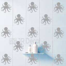 Octopus Wall Decals, Nautical Bathroom Or Nursery Decor - thumbnail 1