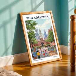 Philadelphia Art Print - Pennsylvania Wall Us State Poster Gift For Traveller Usa Travel America - thumbnail 2