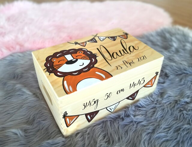 Memory Box Baby Gifts As A Gift For Birth, Memory Christening Gift, Toy Box, Game Wooden With Name - image 1