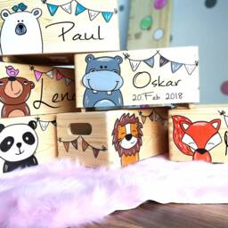 Memory Box Baby Gifts As A Gift For Birth, Memory Christening Gift, Toy Box, Game Wooden With Name - thumbnail 3