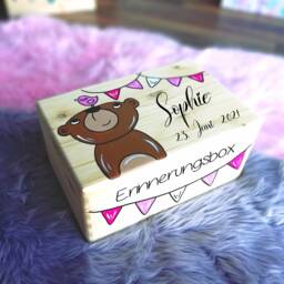 Memory Box Baby Gifts As A Gift For Birth, Memory Christening Gift, Toy Box, Game Wooden With Name - thumbnail 4