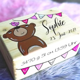 Memory Box Baby Gifts As A Gift For Birth, Memory Christening Gift, Toy Box, Game Wooden With Name - thumbnail 2