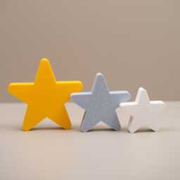 Yellow Star Ornaments Freestanding Nursery Shelf Ornament, Home Decor - thumbnail 3