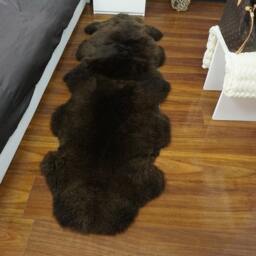 "Giant Brown Sheepskin Rug, Xxl Genuine Leather Throw - 79""X32" - thumbnail 2