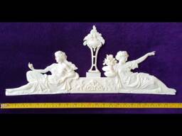 Large French Louis Xvi Style Decorative Wall Furniture Applique Moulding Pediment White Unpainted Or Gold Plastic Decoration - thumbnail 1