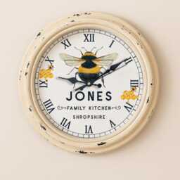 Personalised Bumblebee Wall Clock Custom Name Bumble Bees Glass Mother's Day Birthday Gift For Her County Kitchen Decor Housewarming Ekrc01 - thumbnail 3