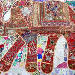 Elephant Tapestry Vintage Patchwork, Bohemian Wall Hanging - 80x100 Inches - thumbnail 2