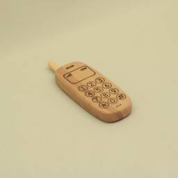 Handmade Wooden Toy Mobile Phone - Montessori Baby Gift - thumbnail 3