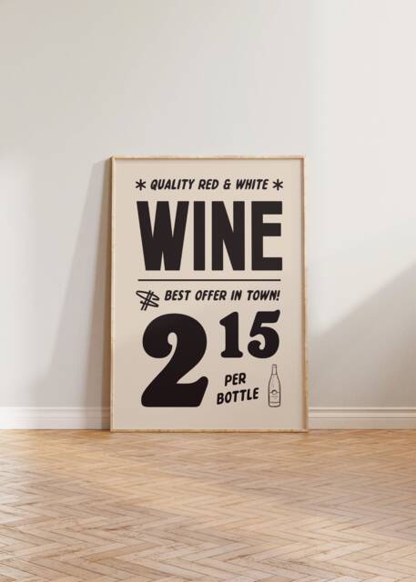 Retro Kitchen Print, Food & Drink Wall Art, Vintage Wine Poster, Dining Room Prints, Bar Decor, 1950S Art - image 1