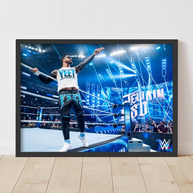 Wwe Print - Jey Uso On Ring Side Poster Wrestling Wall Art - image 1