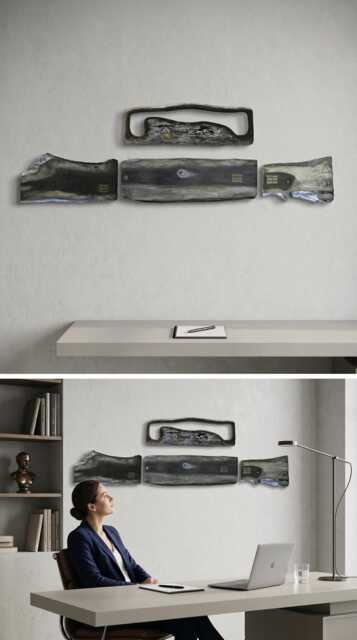Man & Nature Reclaimed Wood Sculpture Mystical Abstract Wall Art - image 1