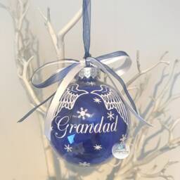 Memorial Christmas Bauble, in Loving Memory Feather Angel Wings Personalised Gift, Ornament 2025
