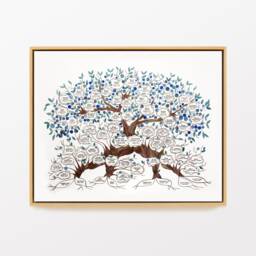 Personalized Traditional Style Family Tree Handwritten Calligraphy - Ancestry Custom Names Wall D??cor - thumbnail 1