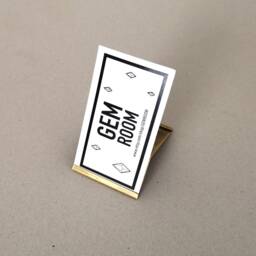 Handmade Brass Business Card Holder Double-Sided Display - thumbnail 2