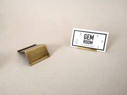 Handmade Brass Business Card Holder Double-Sided Display - thumbnail 1