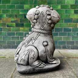 Stone Foo Dog Statue Oriental Guardian Lion Concrete Chinese Feng Shui Decor Mystical Garden Sculpture Cement Temple Art - thumbnail 4