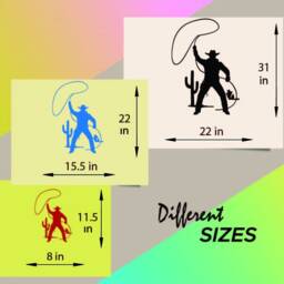 In-Style Decals Wall Vinyl Decal Home Decor Art Sticker Cowboy Lasso Man Boy Western Silhouette Bedroom Living Room Mural Unique Design 241 - thumbnail 2