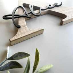 Elegant Nameplate For The Children's Room Door Made Of Oak Wood - thumbnail 3