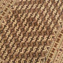 Beige & Brown Afghan Herati Tribal Rug 5??6 Ft - Handwoven Wool Geometric Carpet - thumbnail 3